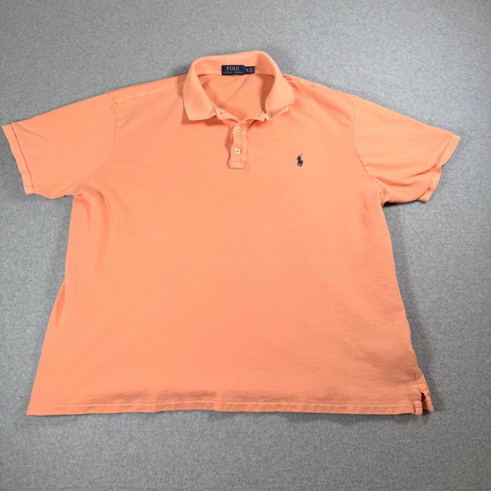 Polo‎ Ralph Lauren Men's Peach Cotton Short Sleeve Classic Fit Polo Shirt XXL